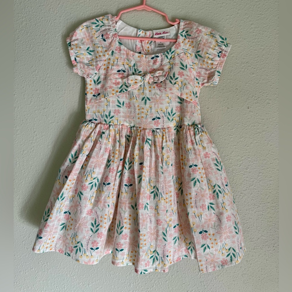 Little Lass Pink Floral Dress
